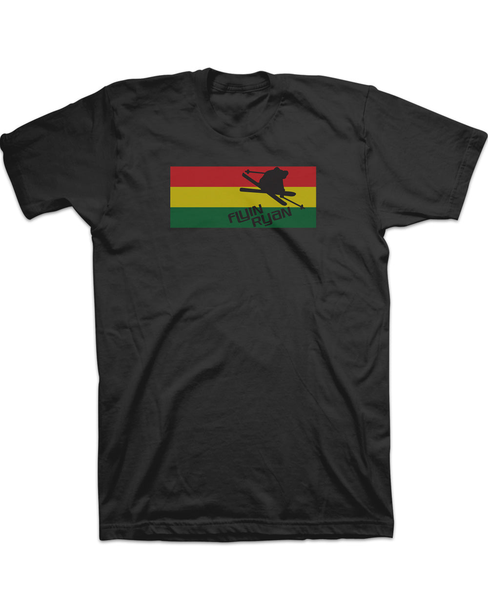 Women's Flyin Ryan Rasta Flag Tee  - Black
