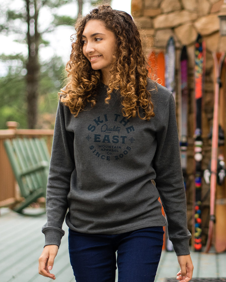 Women's Mansfield Waffle Longsleeve - Charcoal
