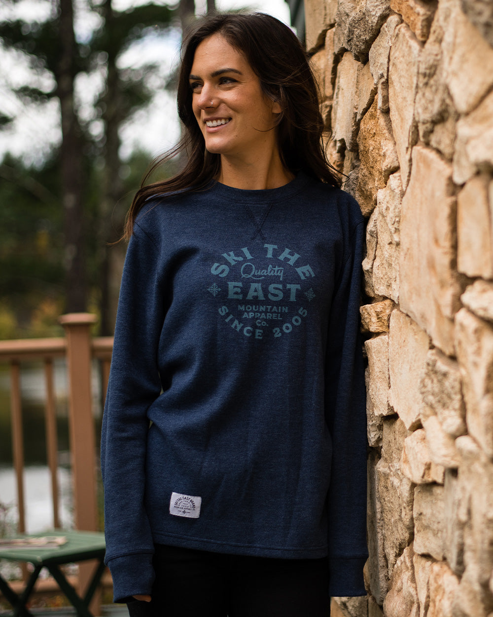 Women's Mansfield Waffle Longsleeve - Navy