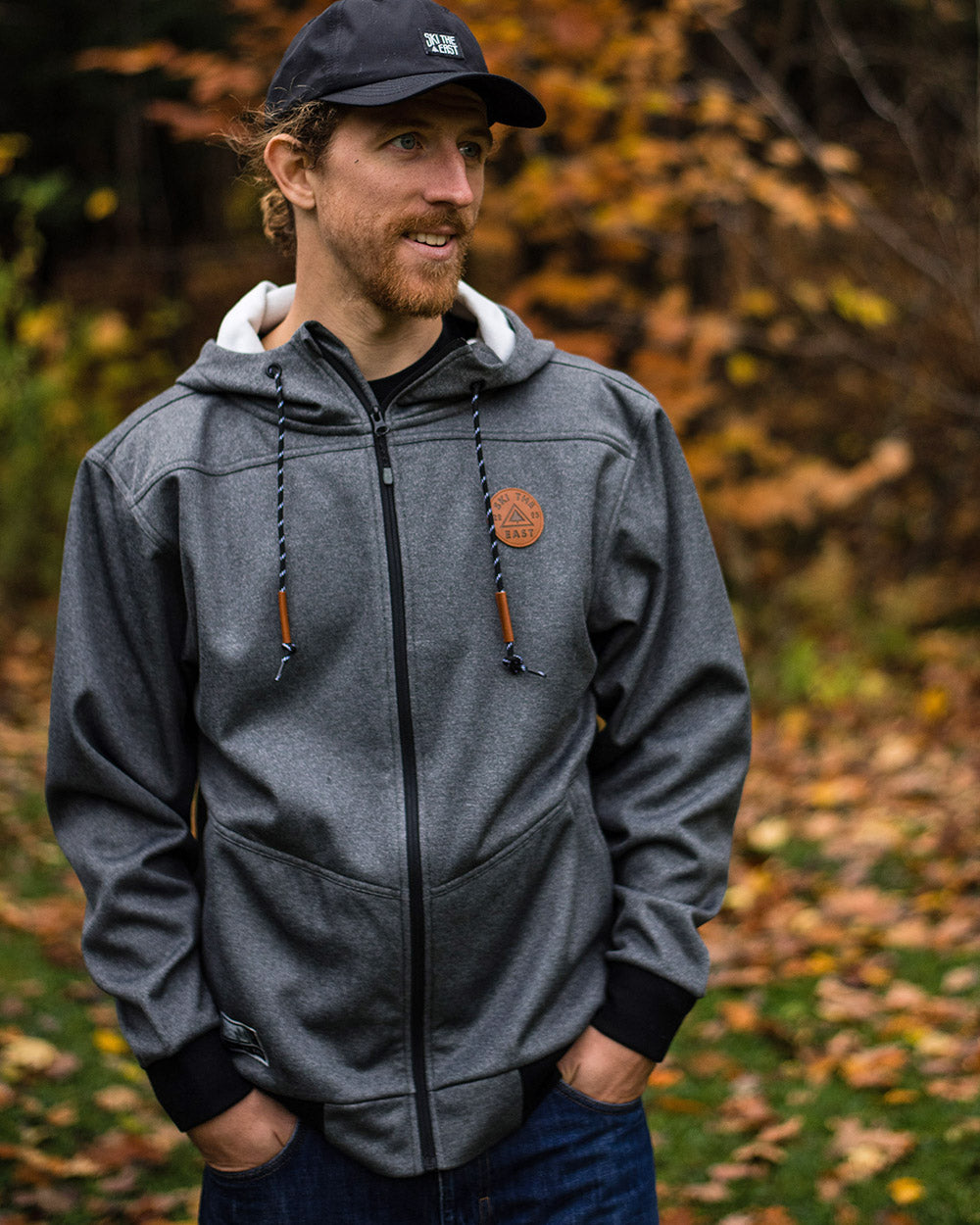 Charcoal zip 2025 hoodie