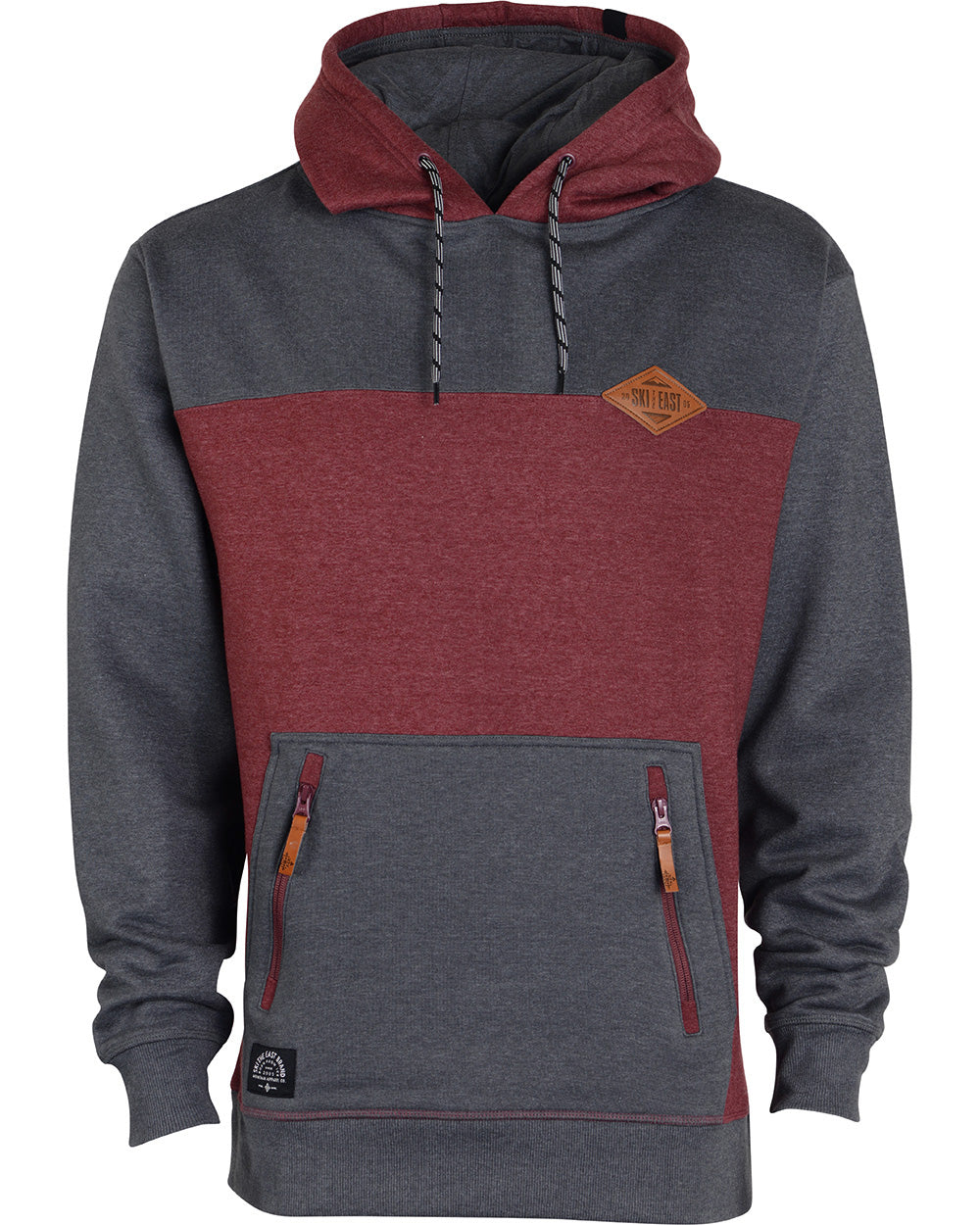 Crawford Pullover Hoodie - Charcoal & Brick