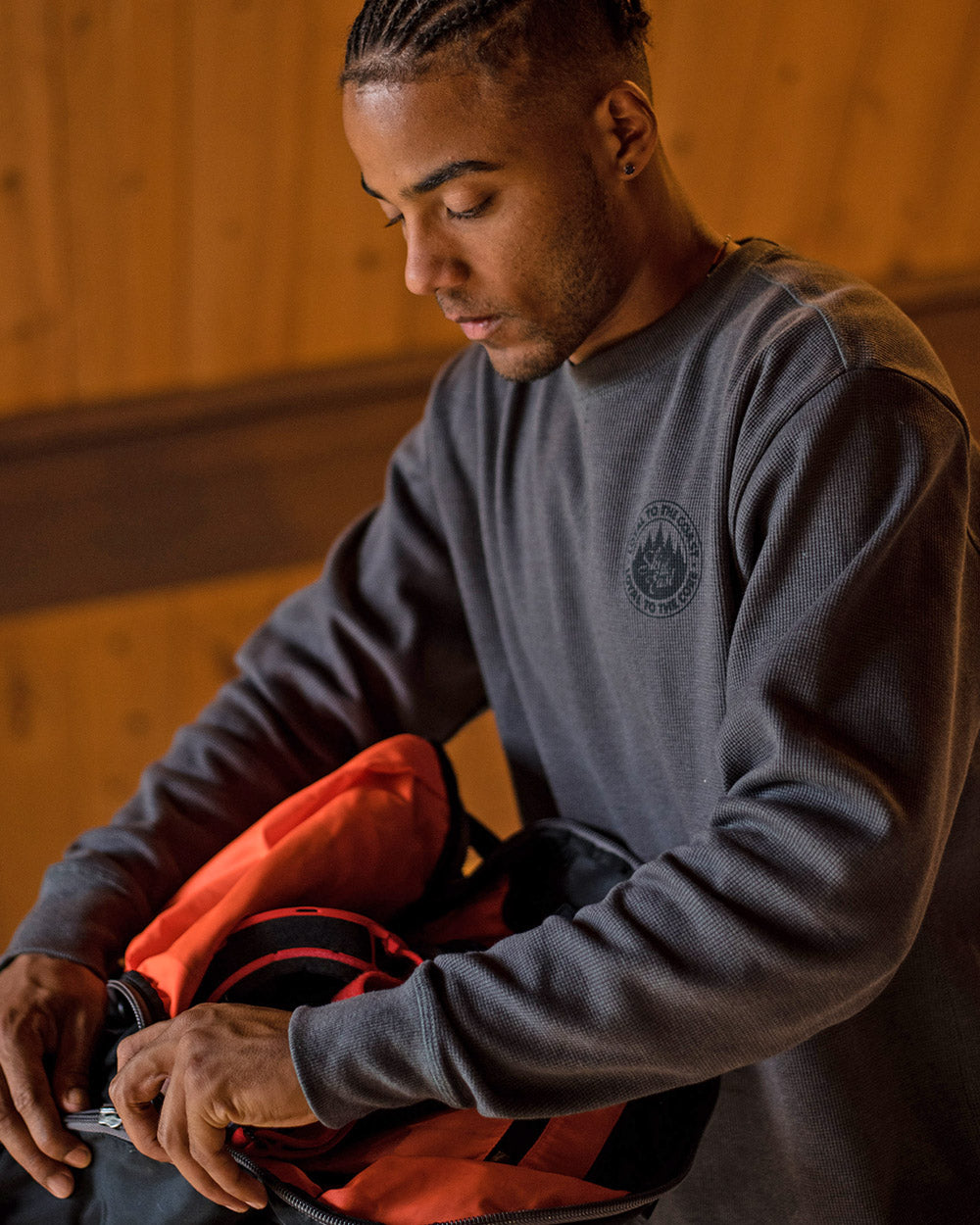 Loyalty Waffle Long Sleeve - Charcoal