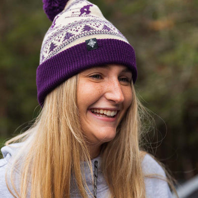 Women's Suzy Pom Beanie - Grape
