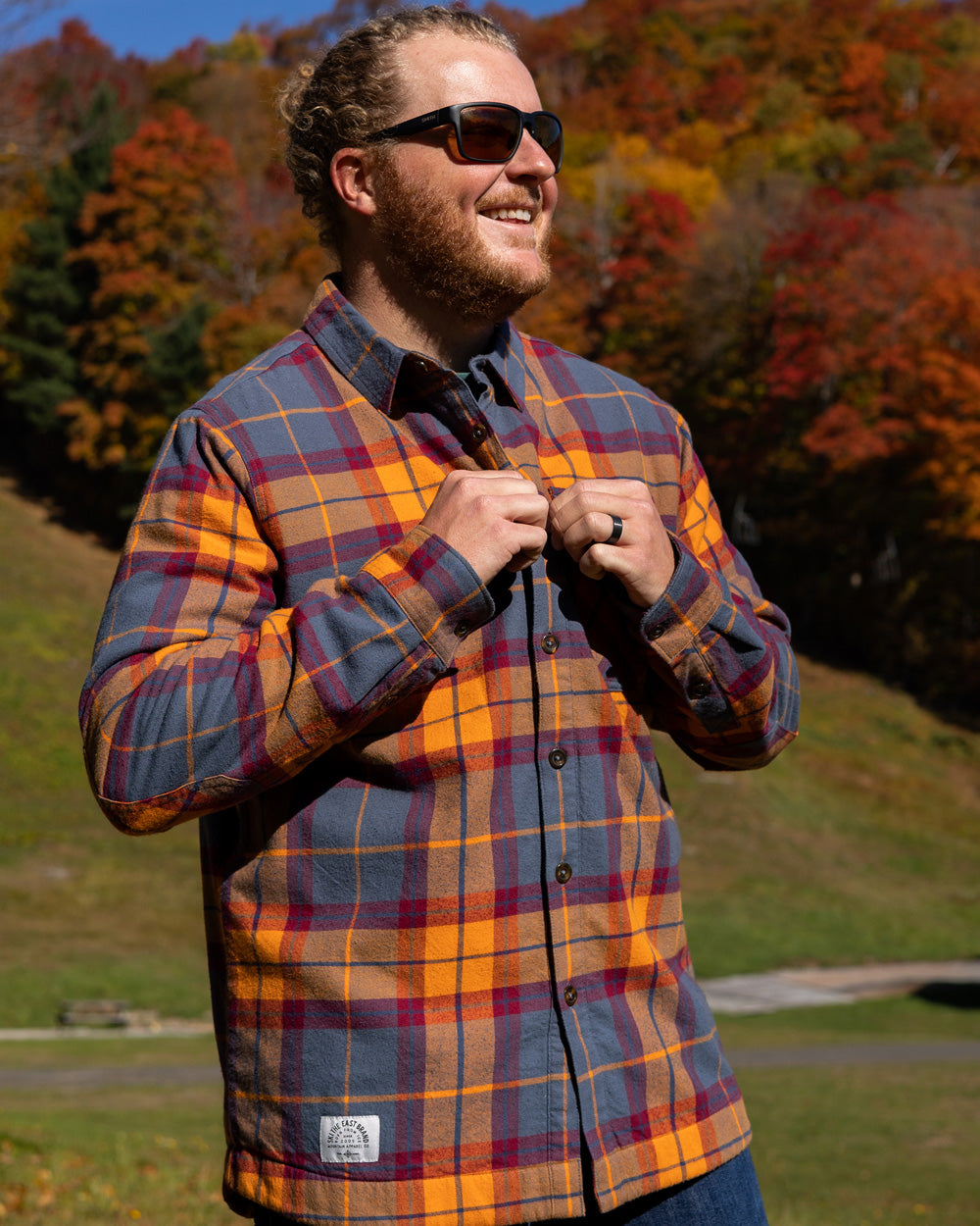 Woodbury Fleece Lined Flannel Ridgeline Rust Ski The East