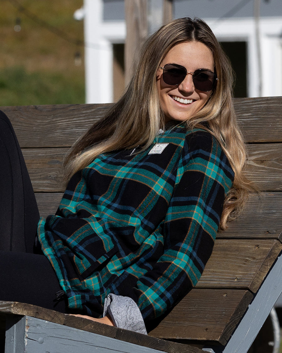 Women's Malo Fleece Lined Pullover Flannel - Borealis Black