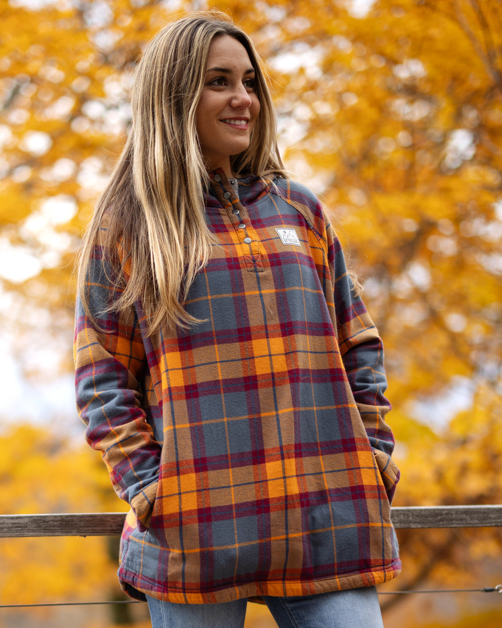 トップス flannel check shirt / fleece 90s Women's Malo Fleece Lined Pullover Flannel - Ridgeline Rust – Ski