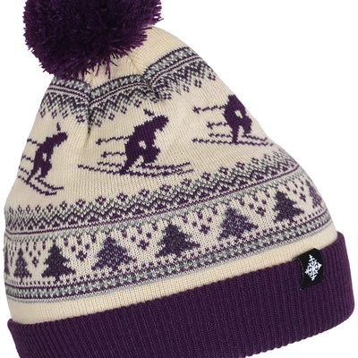 Women's Suzy Pom Beanie - Grape