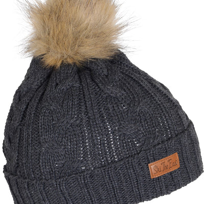 Women's Trapper Beanie - Charcoal