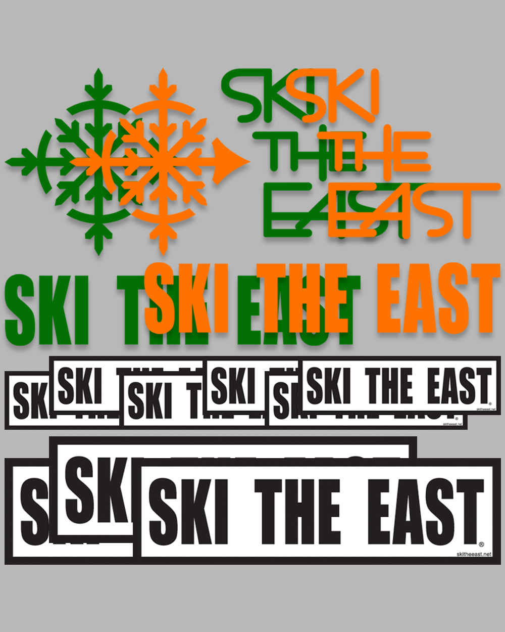 Ultimate Sticker Pack - Green/Orange - Ski The East